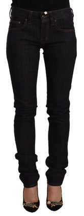 GF Ferre Black Mid Waist Cotton Denim Skinny Jeans -   -  GF Ferre.